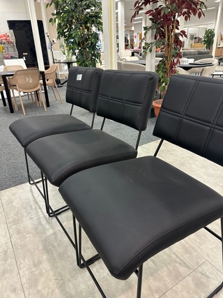 3x Barstoel Jarel, Microleder, antraciet